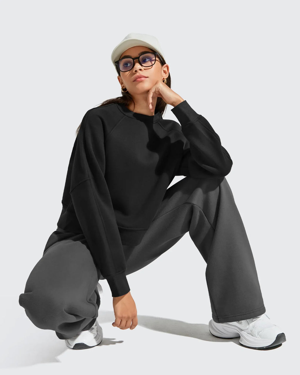 Flurrylux Cropped Crewneck Fleece Lined Pullover  Sweatshirts