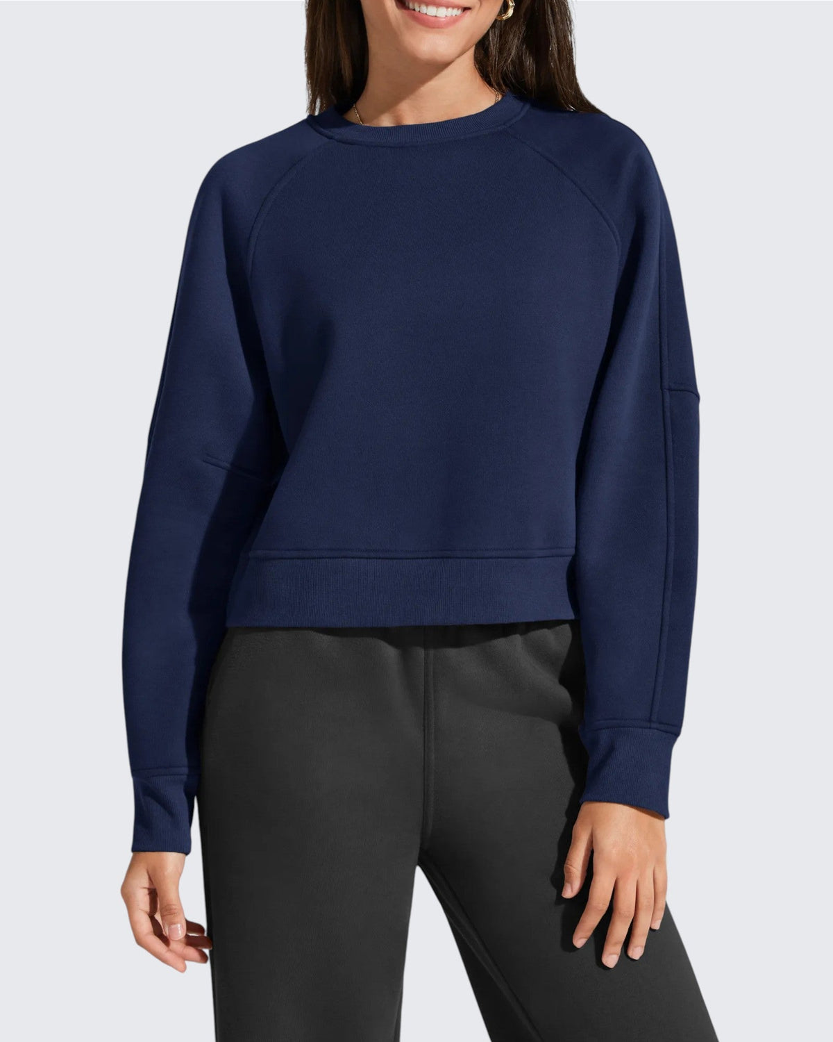 Flurrylux Cropped Crewneck Fleece Lined Pullover  Sweatshirts
