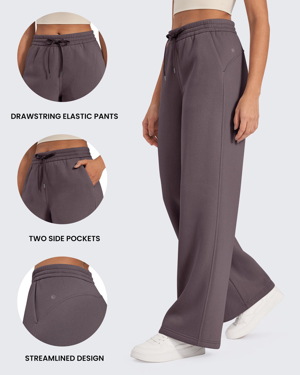 Flurrylux Fleece Lined Drawstring High-Waist Pants