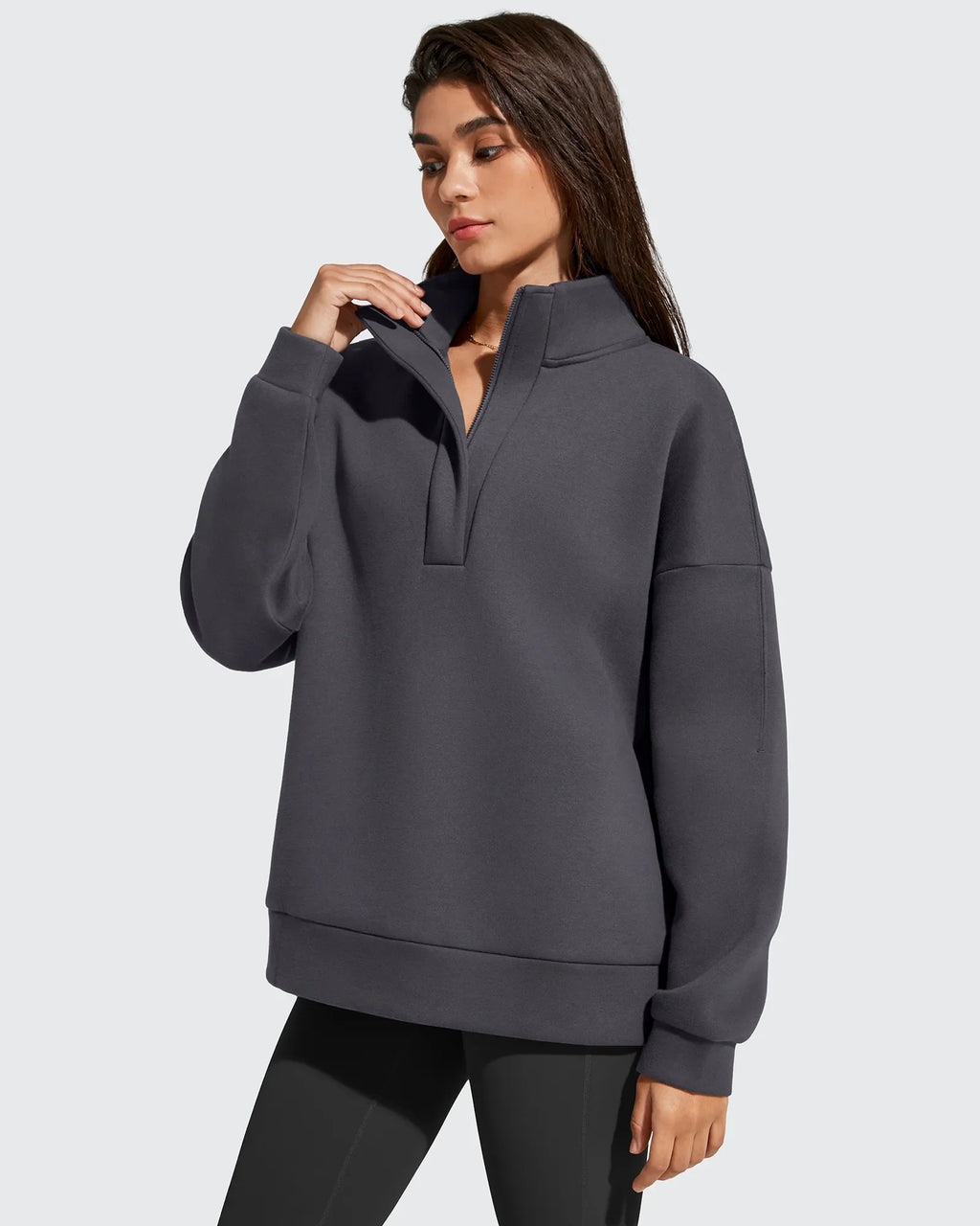 Flurrylux Fleece Lined Half Zip Oversized Sweatshirts