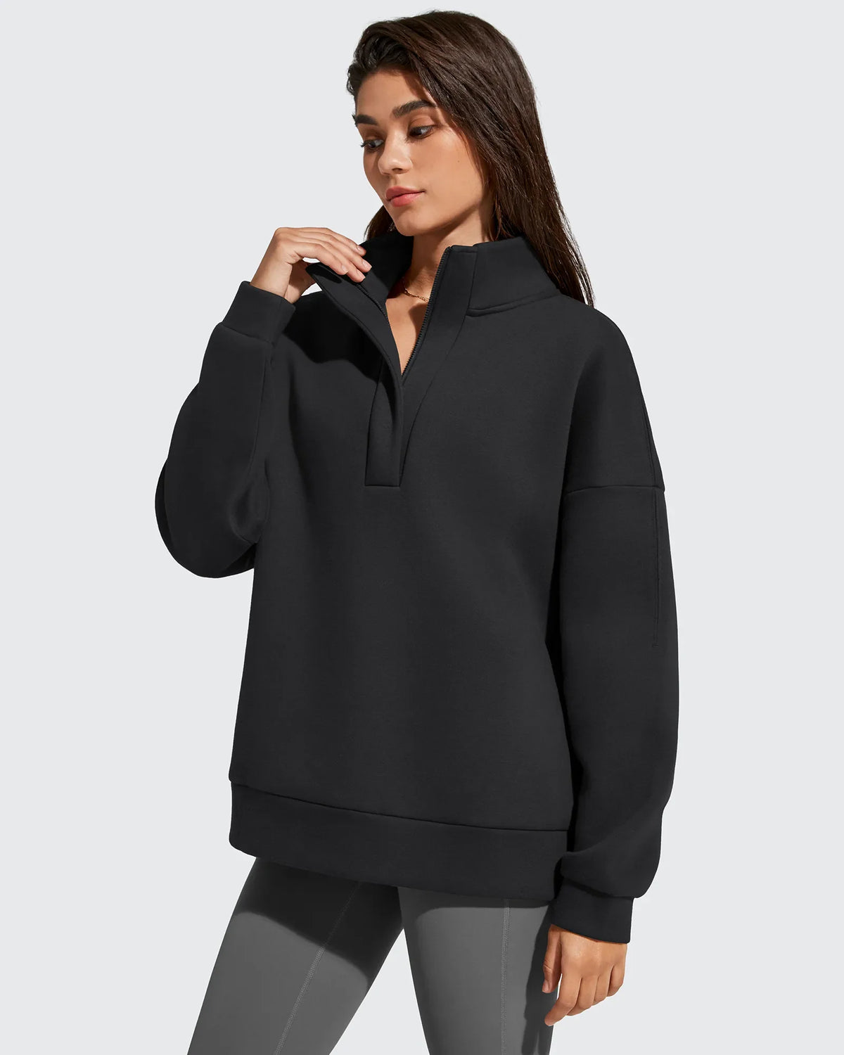 Flurrylux Fleece Lined Half Zip Oversized Sweatshirts