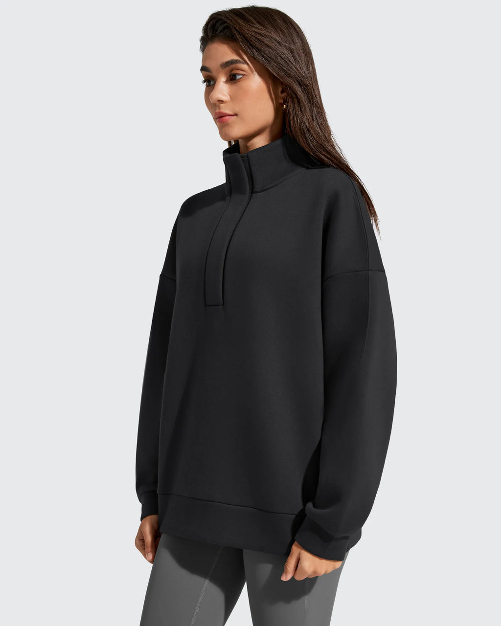 Flurrylux Fleece Lined Half Zip Oversized Sweatshirts