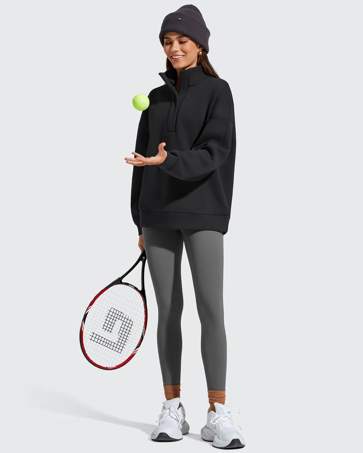 Flurrylux Fleece Lined Half Zip Oversized Sweatshirts