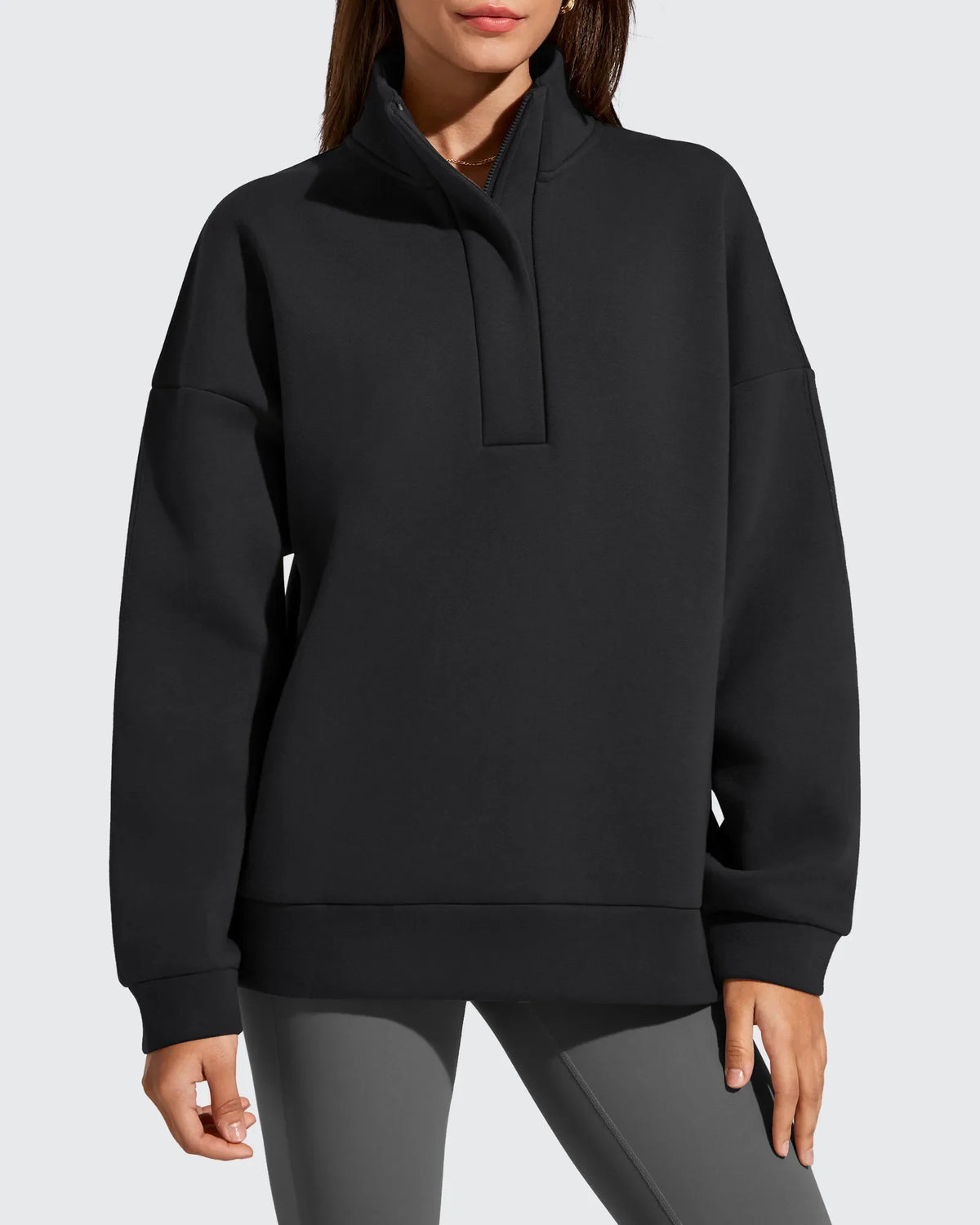 Flurrylux Fleece Lined Half Zip Oversized Sweatshirts