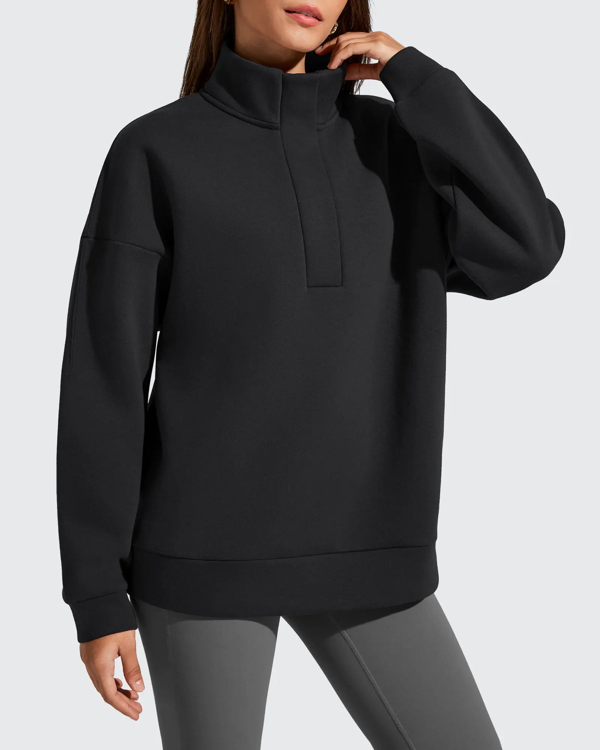 Flurrylux Fleece Lined Half Zip Oversized Sweatshirts