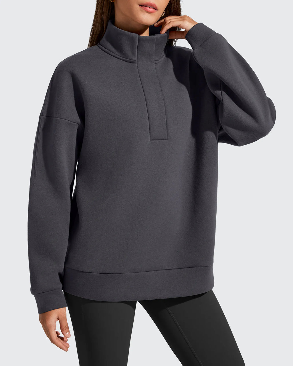 Flurrylux Fleece Lined Half Zip Oversized Sweatshirts