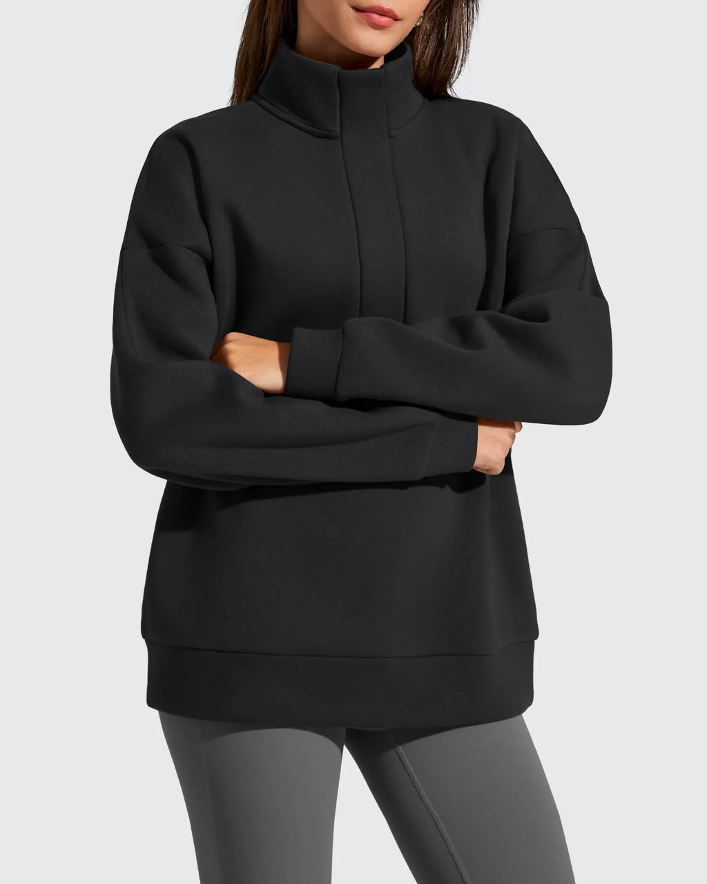 Flurrylux Fleece Lined Half Zip Oversized Sweatshirts