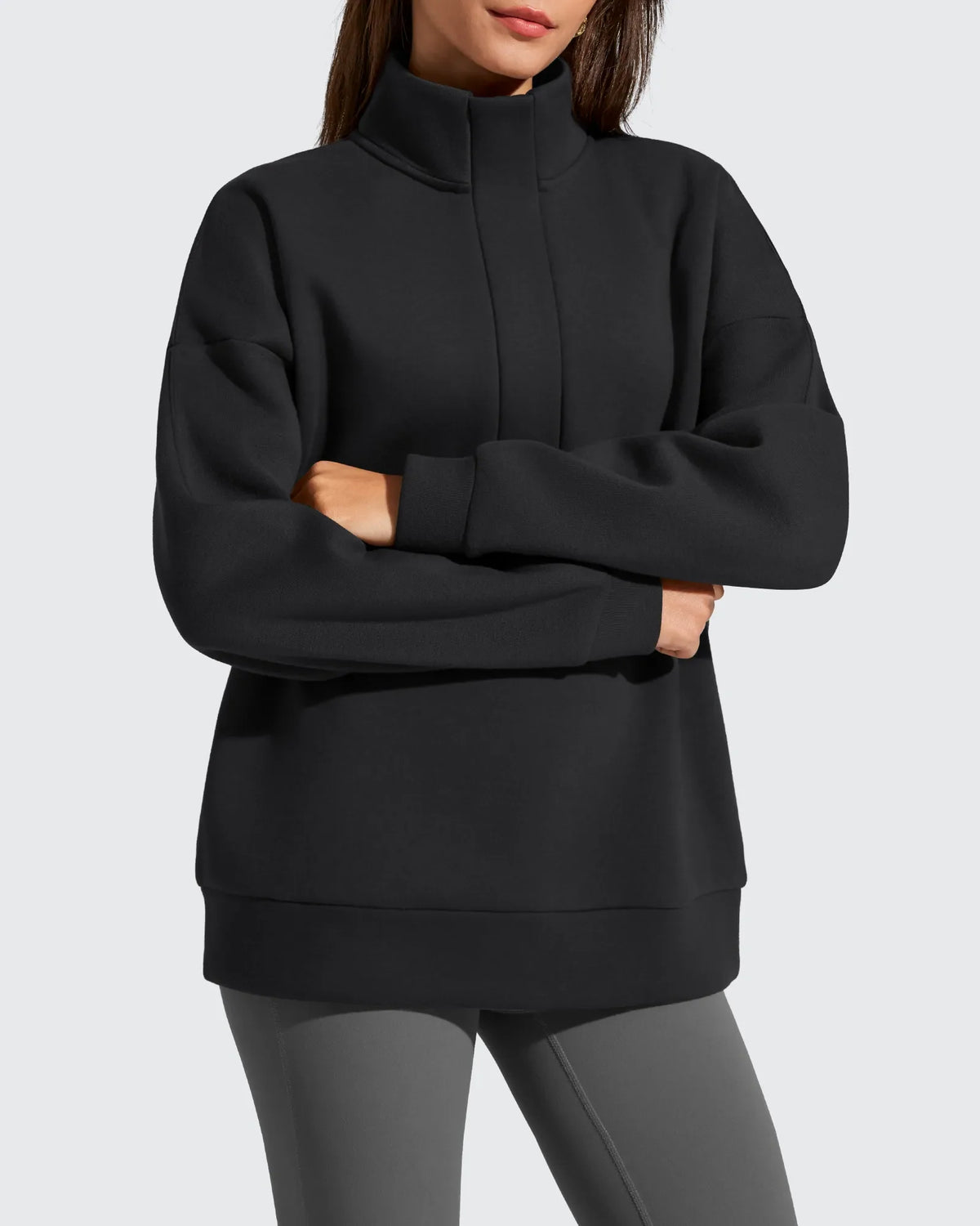 Flurrylux Fleece Lined Half Zip Oversized Sweatshirts