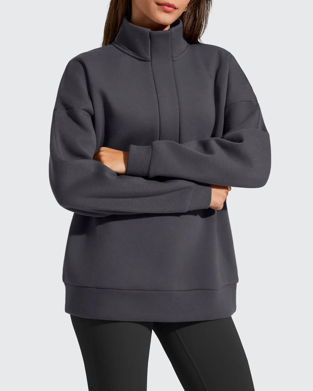 Flurrylux Fleece Lined Half Zip Oversized Sweatshirts