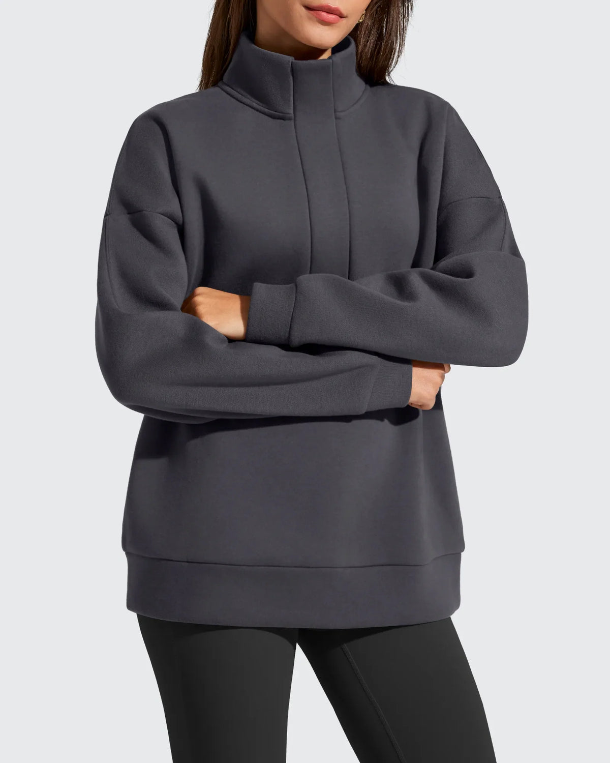 Flurrylux Fleece Lined Half Zip Oversized Sweatshirts