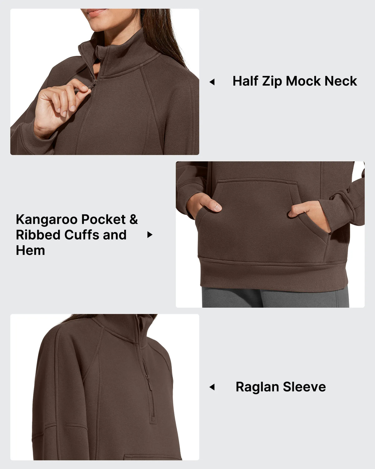 Flurrylux Half Zip Mock Neck Cotton Fleece Pullover
