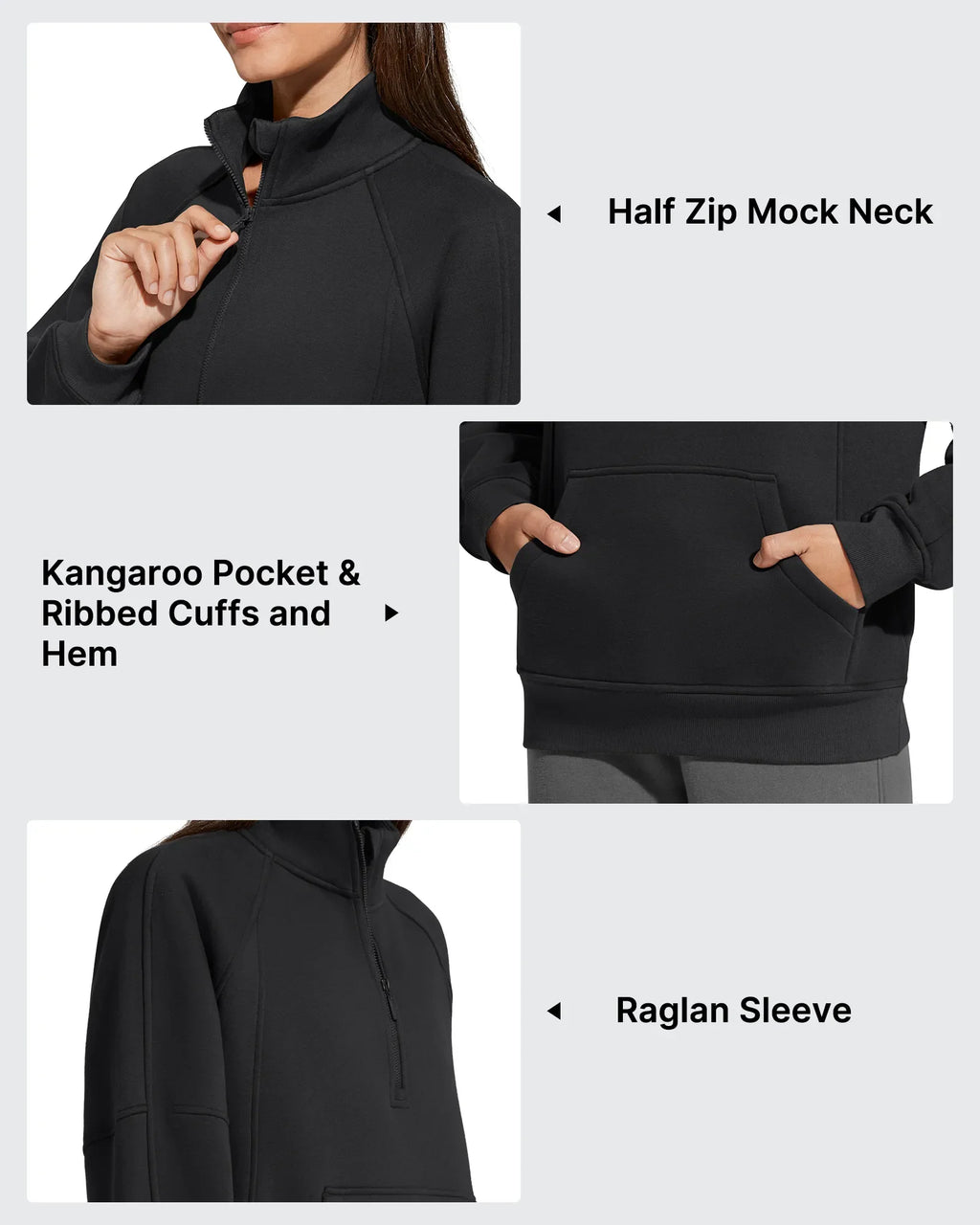 Flurrylux Half Zip Mock Neck Cotton Fleece Pullover