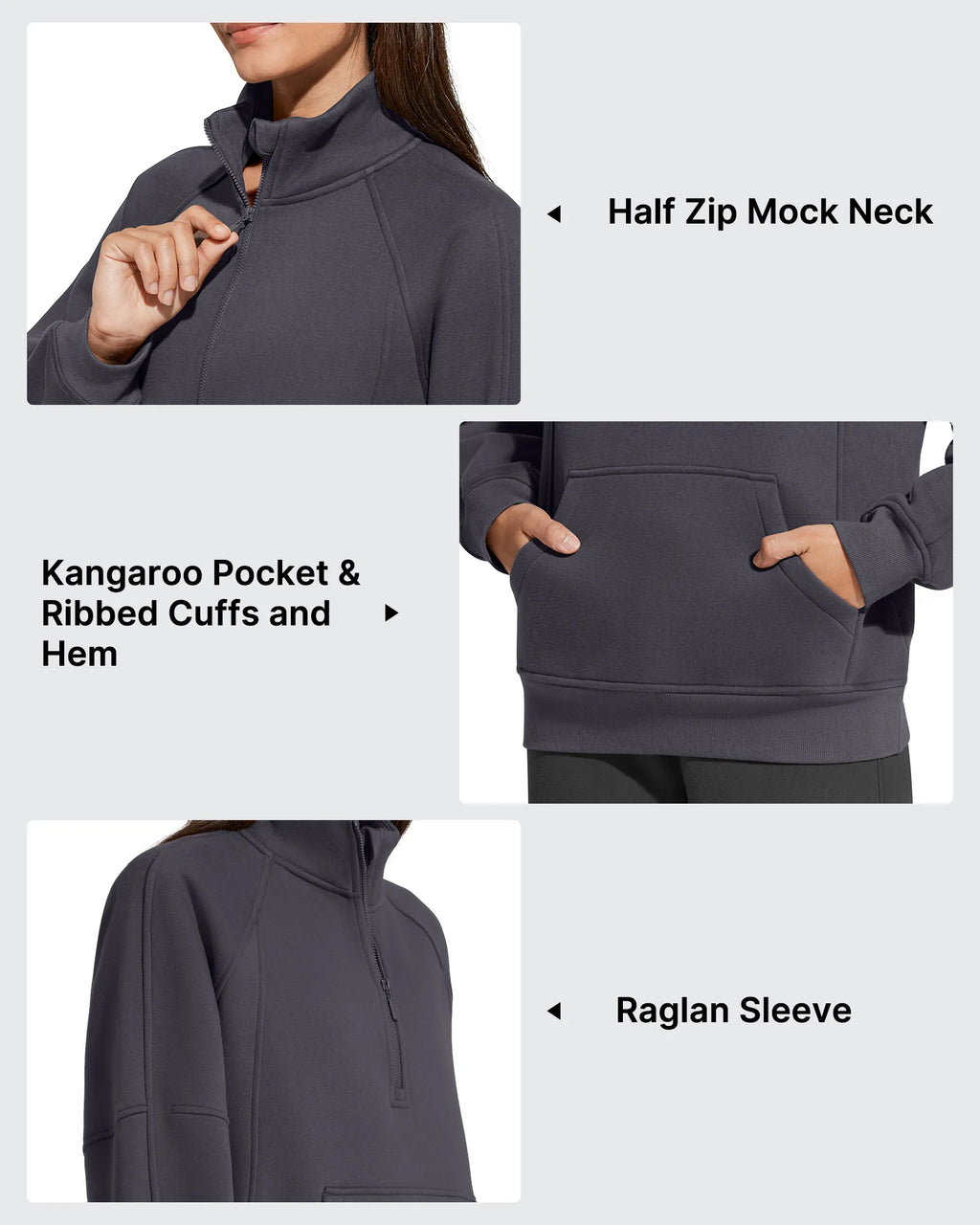 Flurrylux Half Zip Mock Neck Cotton Fleece Pullover