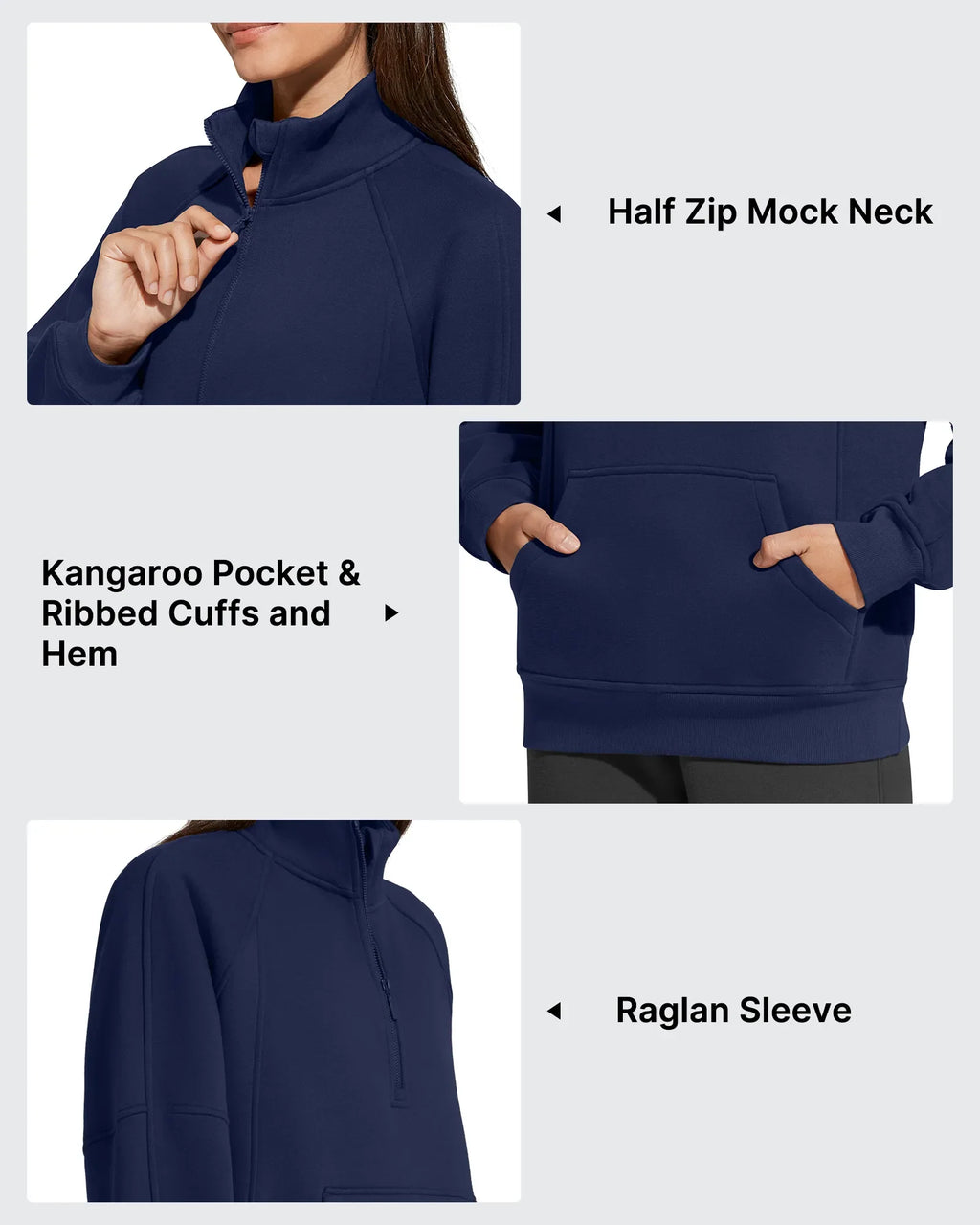 Flurrylux Half Zip Mock Neck Cotton Fleece Pullover