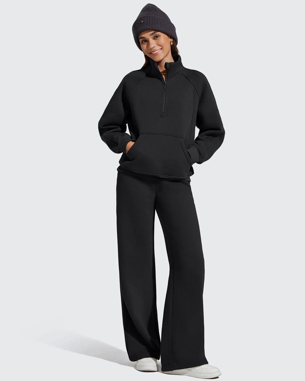 Flurrylux Half Zip Mock Neck Cotton Fleece Pullover