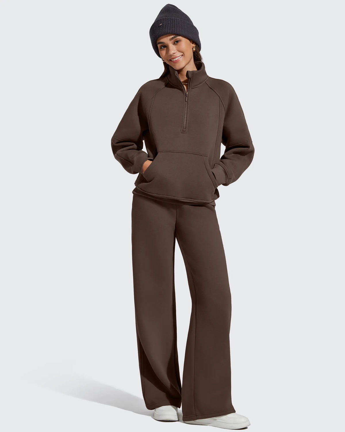Flurrylux Half Zip Mock Neck Cotton Fleece Pullover