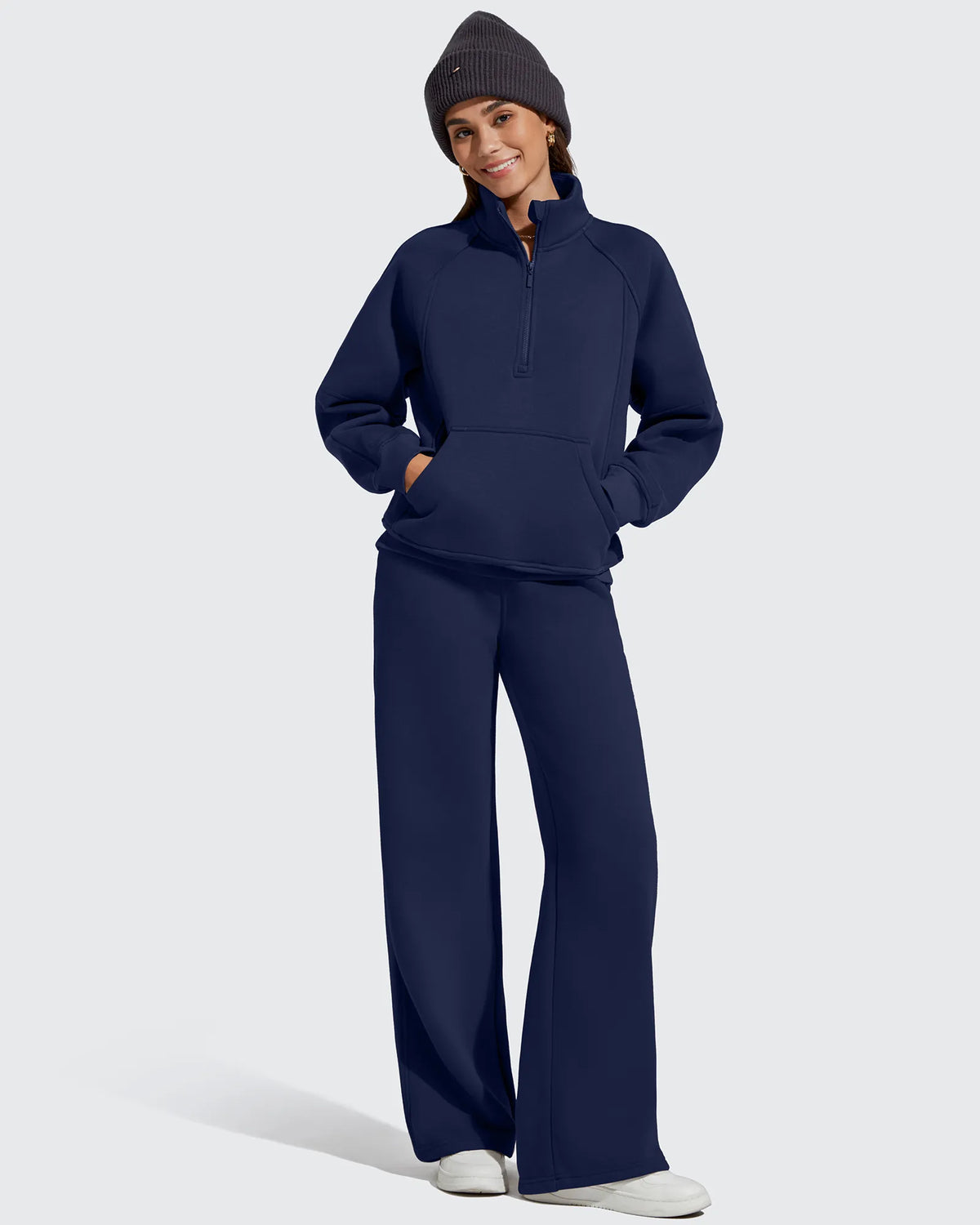 Flurrylux Half Zip Mock Neck Cotton Fleece Pullover