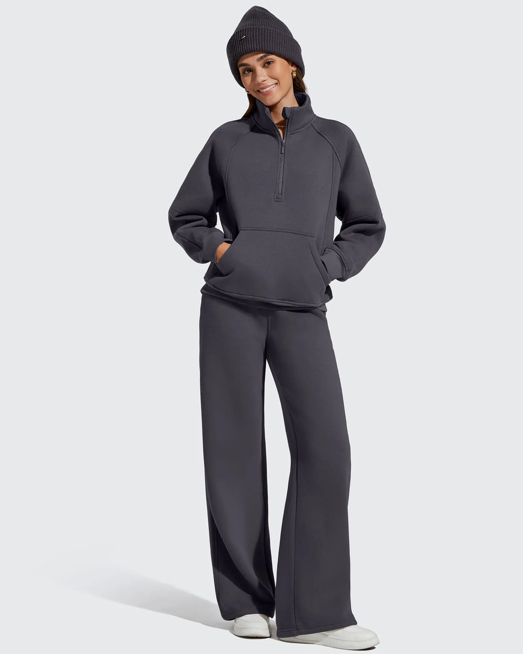 Flurrylux Half Zip Mock Neck Cotton Fleece Pullover