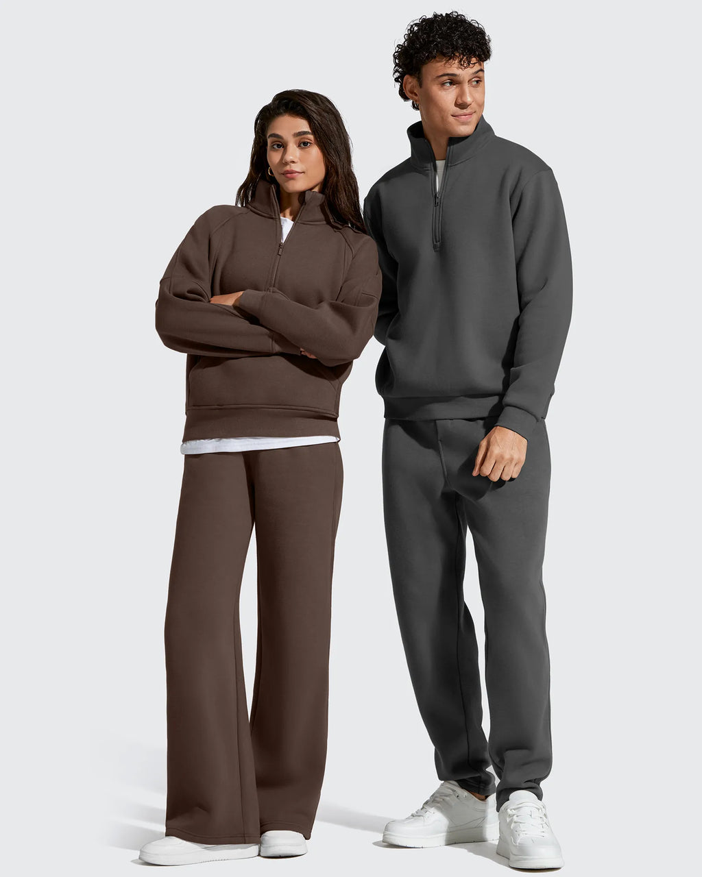 Flurrylux Half Zip Mock Neck Cotton Fleece Pullover