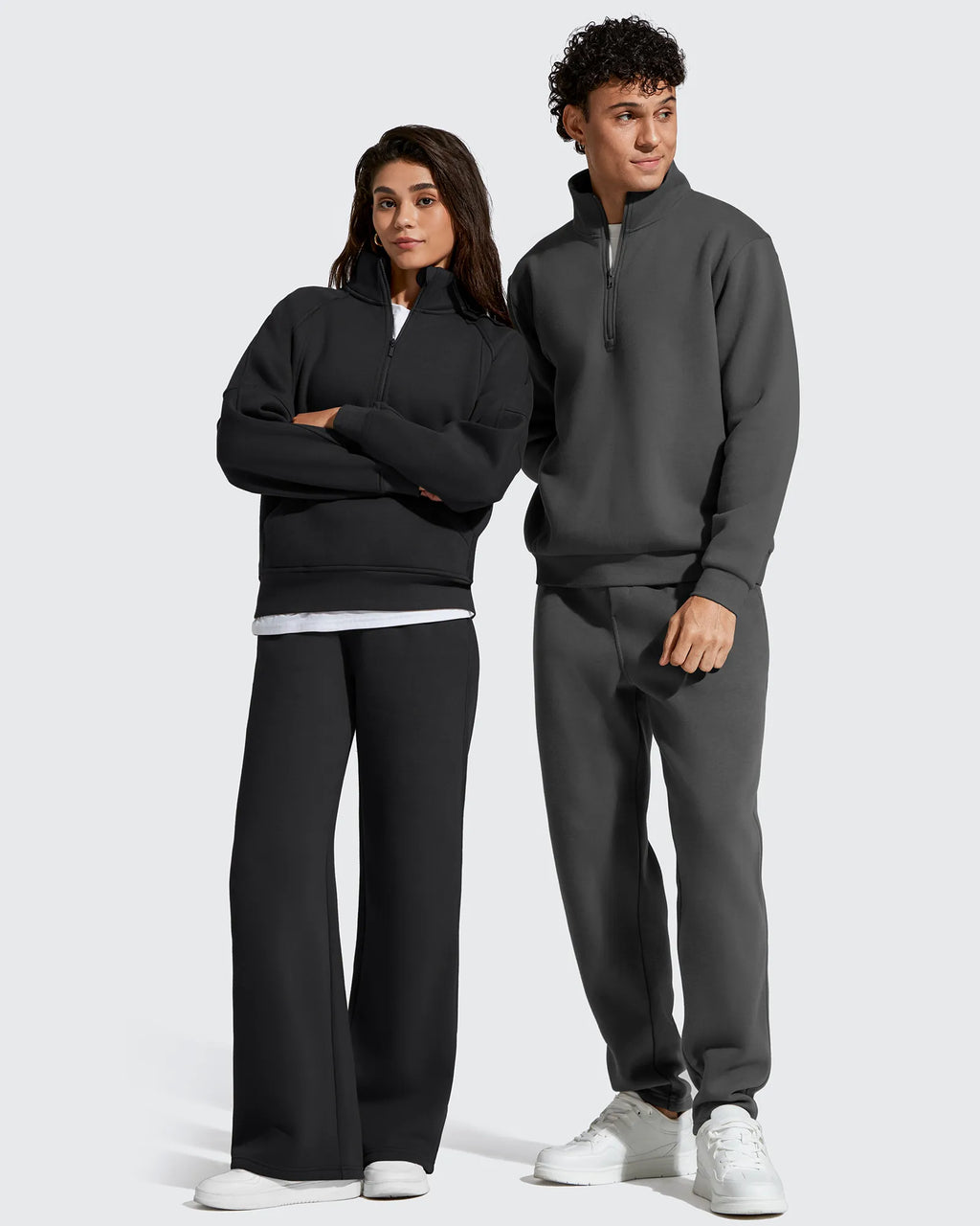 Flurrylux Half Zip Mock Neck Cotton Fleece Pullover