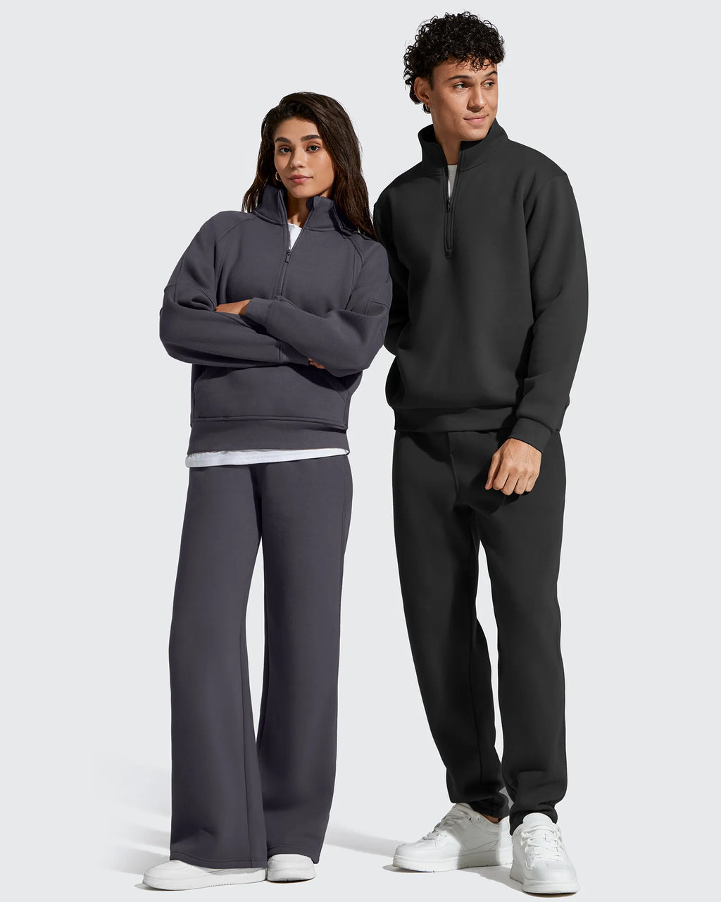 Flurrylux Half Zip Mock Neck Cotton Fleece Pullover