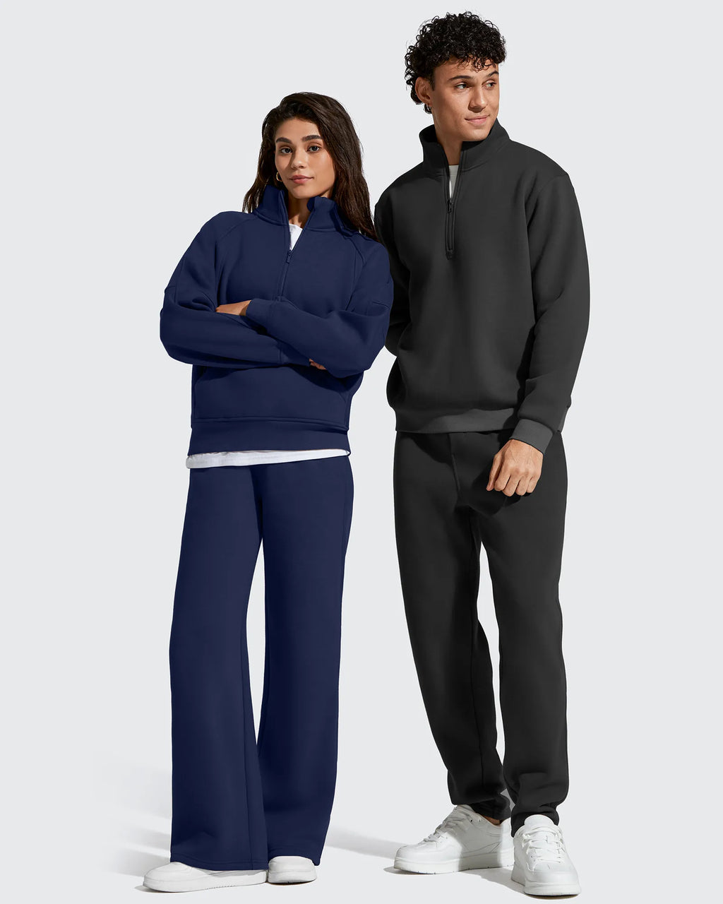 Flurrylux Half Zip Mock Neck Cotton Fleece Pullover