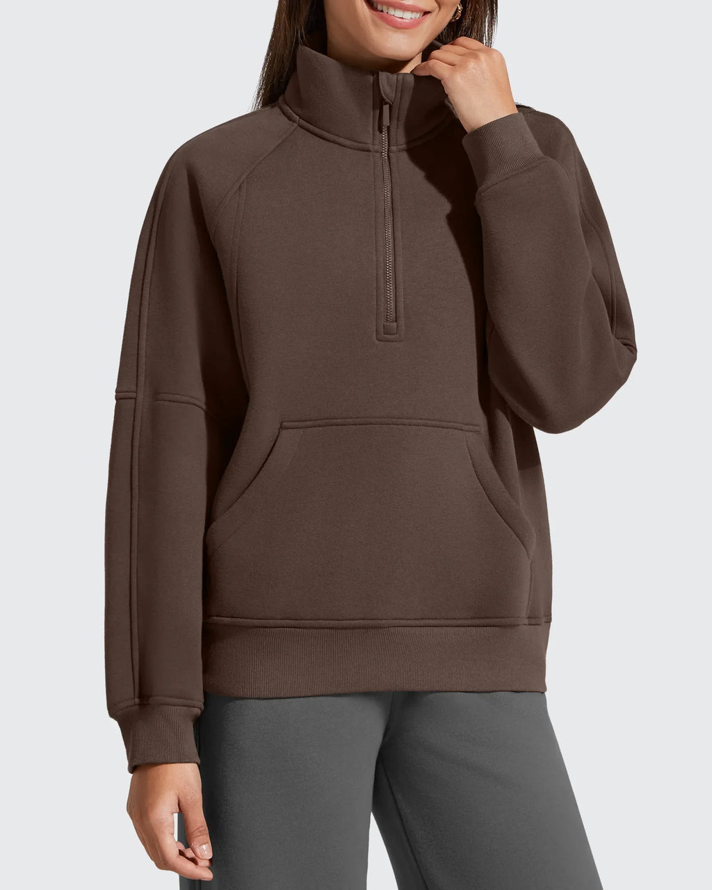 Flurrylux Half Zip Mock Neck Cotton Fleece Pullover
