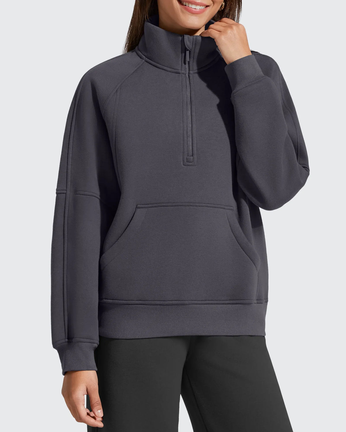 Flurrylux Half Zip Mock Neck Cotton Fleece Pullover