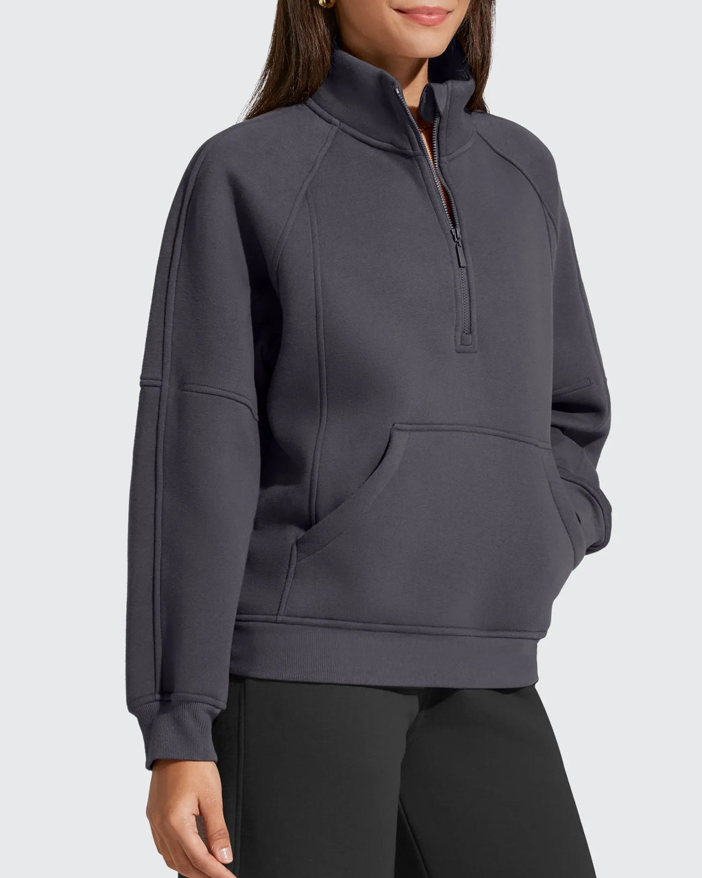 Flurrylux Half Zip Mock Neck Cotton Fleece Pullover