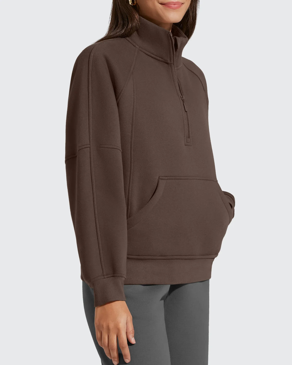 Flurrylux Half Zip Mock Neck Cotton Fleece Pullover