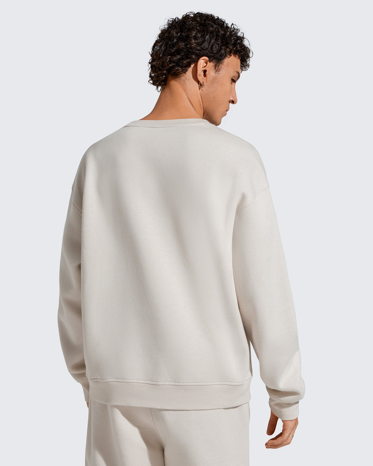Flurrylux Men's Cotton Fleece Lined Crewneck Pullover