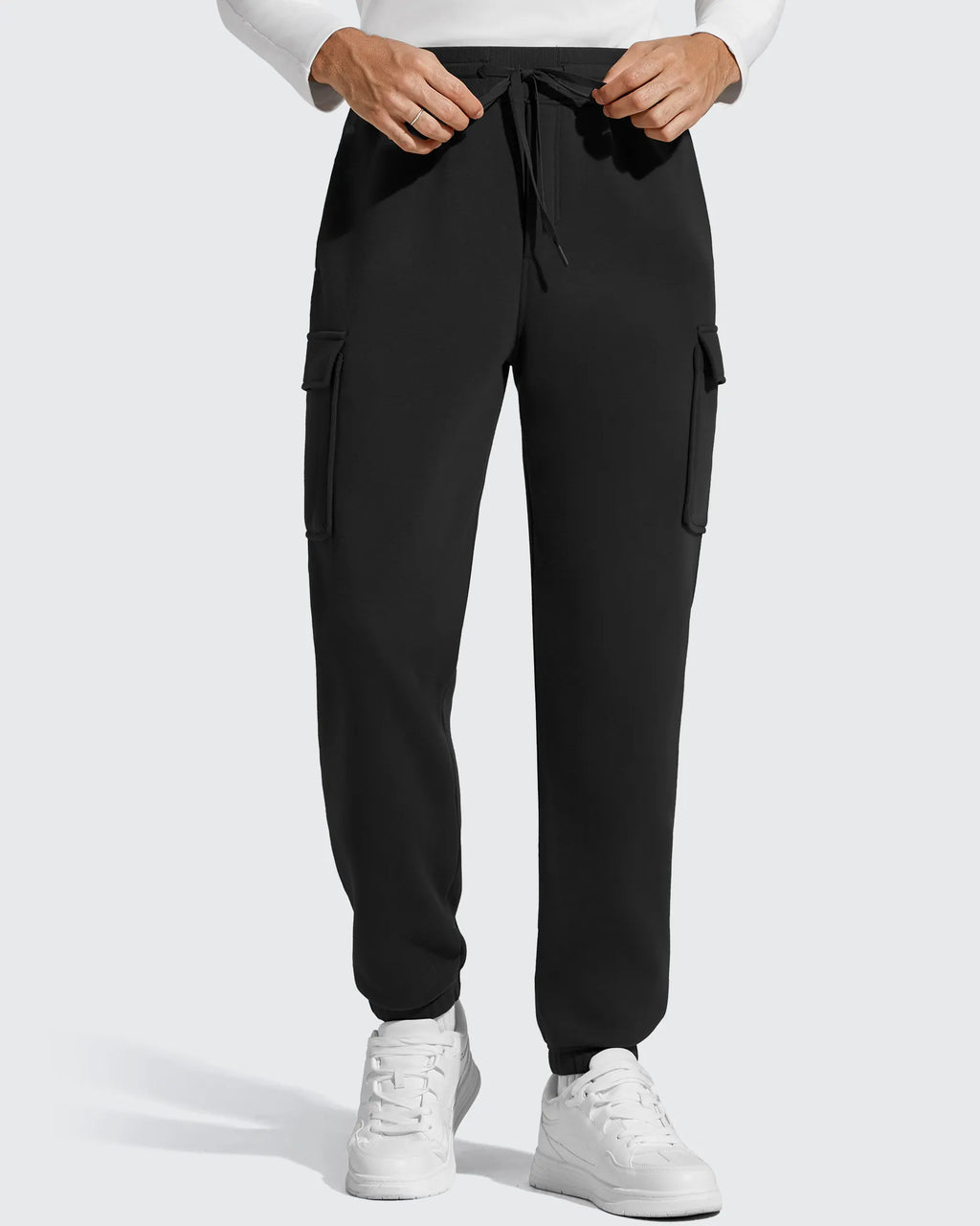Flurrylux Men's Cotton Fleece-Lined  Drawstring Cargo Pants