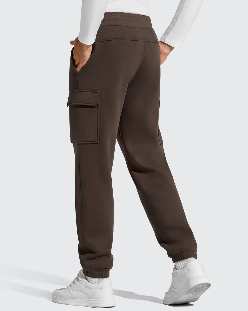 Flurrylux Men's Cotton Fleece-Lined  Drawstring Cargo Pants