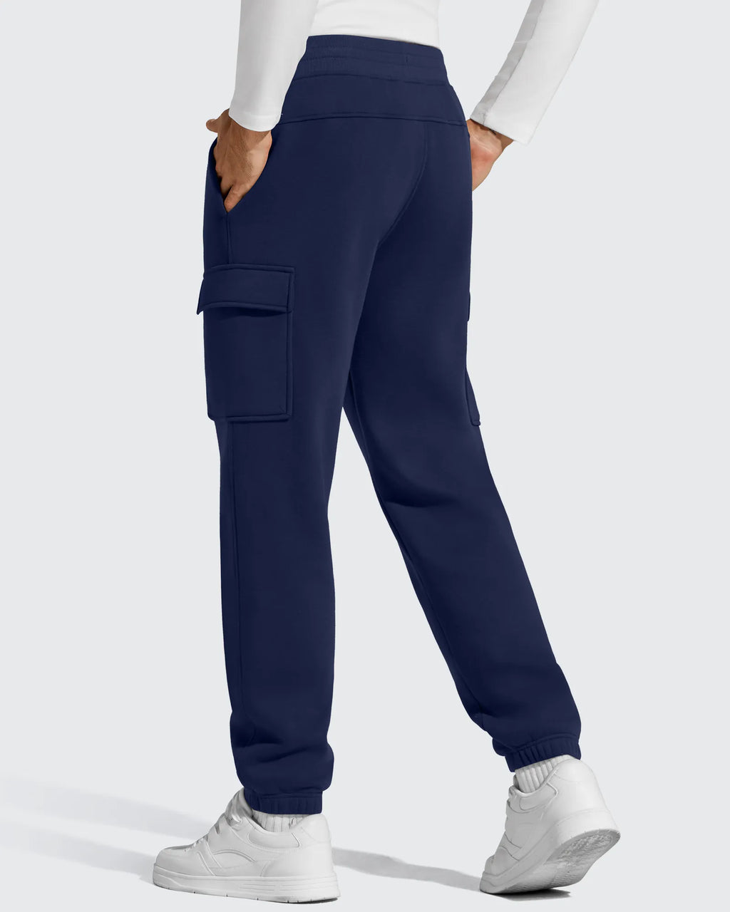 Flurrylux Men's Cotton Fleece-Lined  Drawstring Cargo Pants