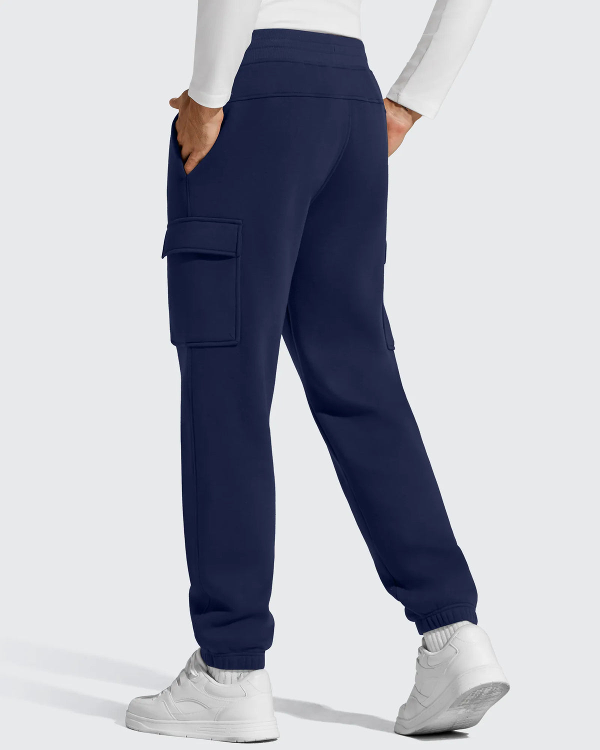 Flurrylux Men's Cotton Fleece-Lined  Drawstring Cargo Pants