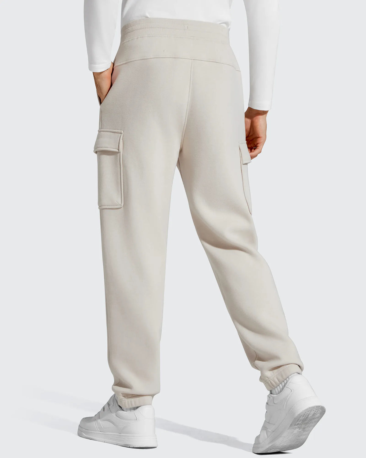 Flurrylux Men's Cotton Fleece-Lined  Drawstring Cargo Pants