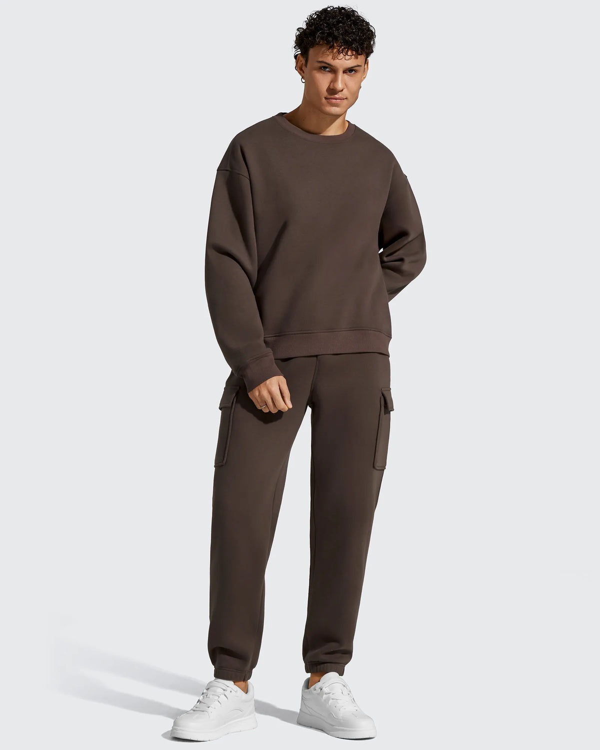 Flurrylux Men's Cotton Fleece-Lined  Drawstring Cargo Pants