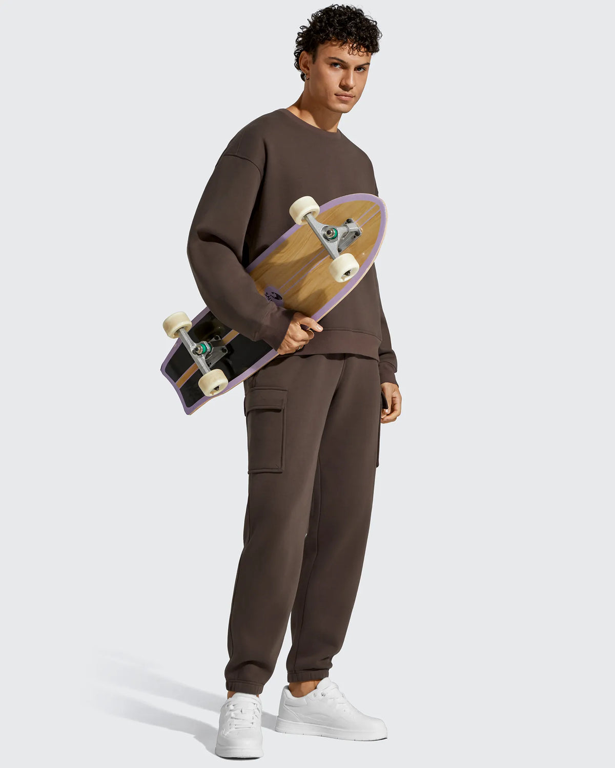 Flurrylux Men's Cotton Fleece-Lined  Drawstring Cargo Pants