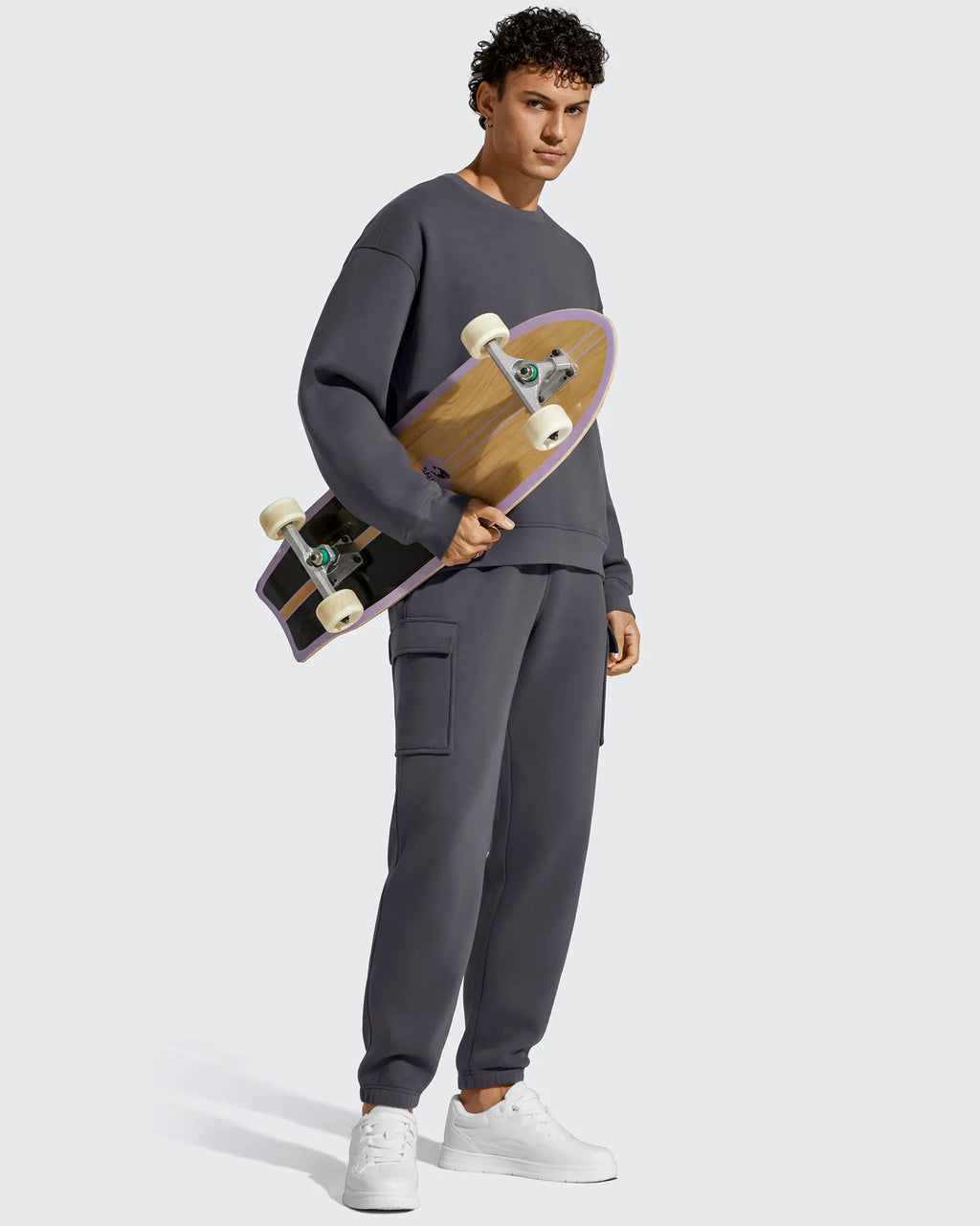 Flurrylux Men's Cotton Fleece-Lined  Drawstring Cargo Pants