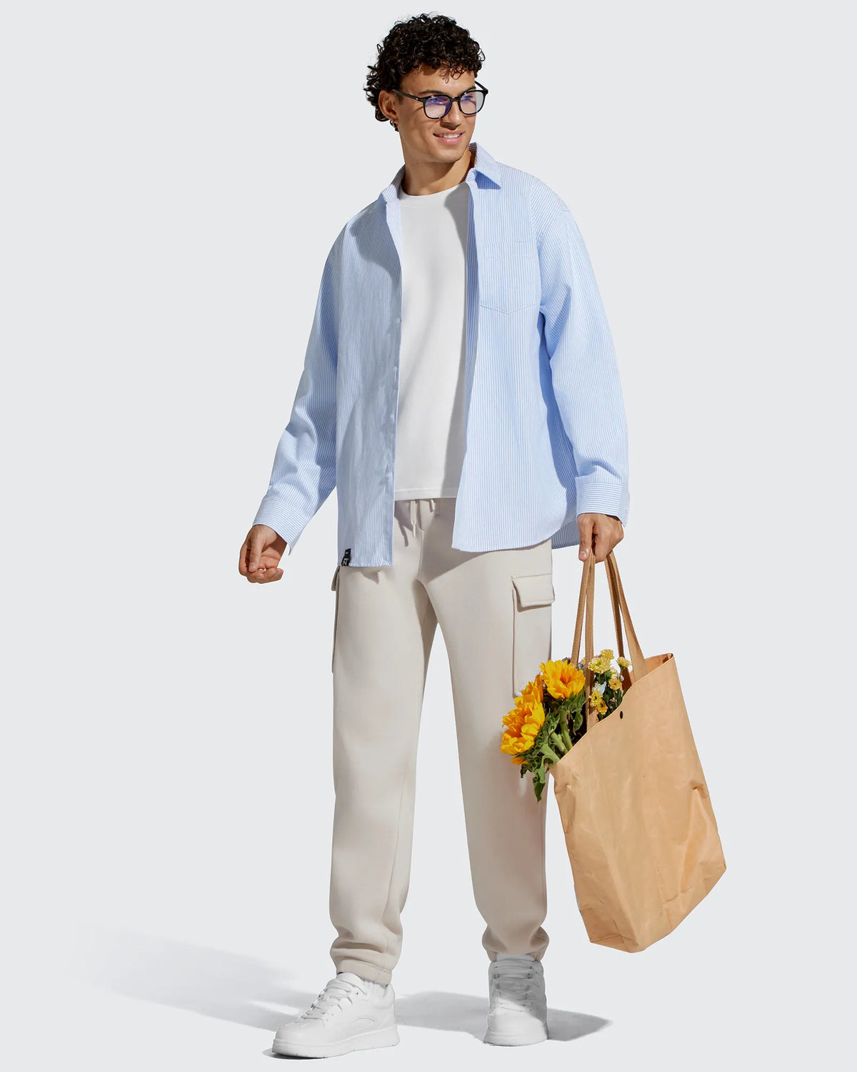 Flurrylux Men's Cotton Fleece-Lined  Drawstring Cargo Pants