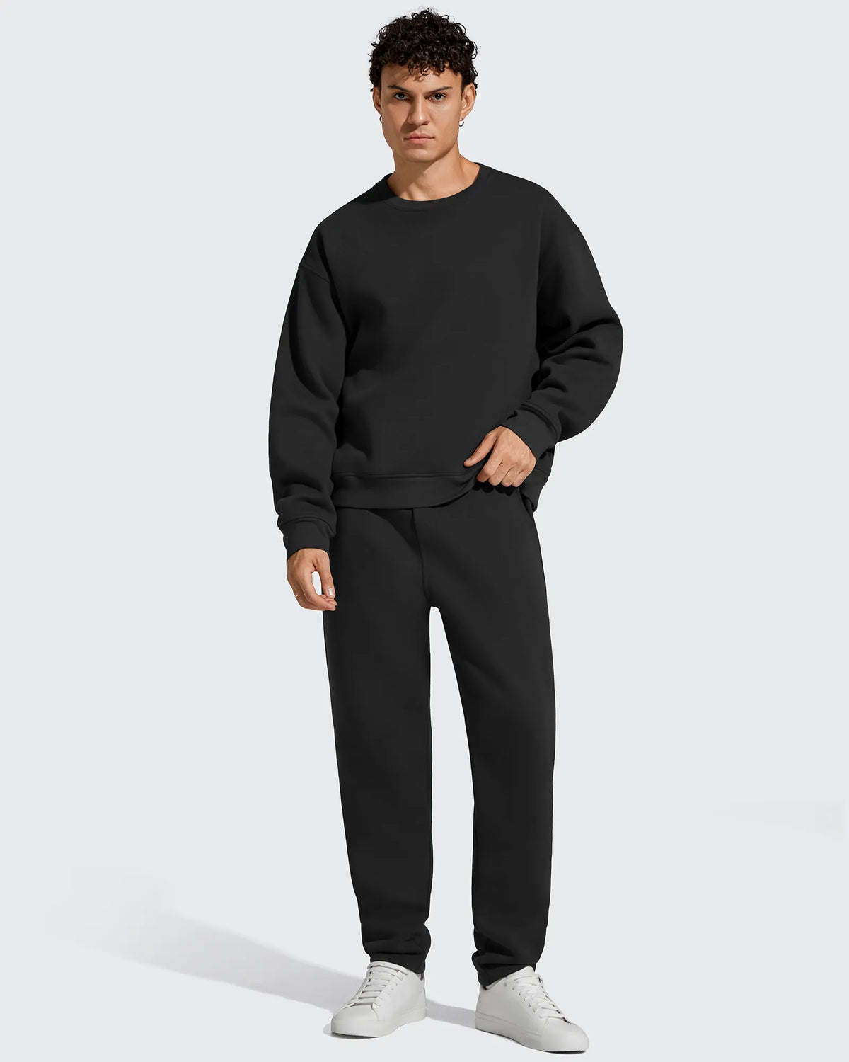 Flurrylux Men's Fleece-Lined Drawstring Cotton Straight Leg Pants