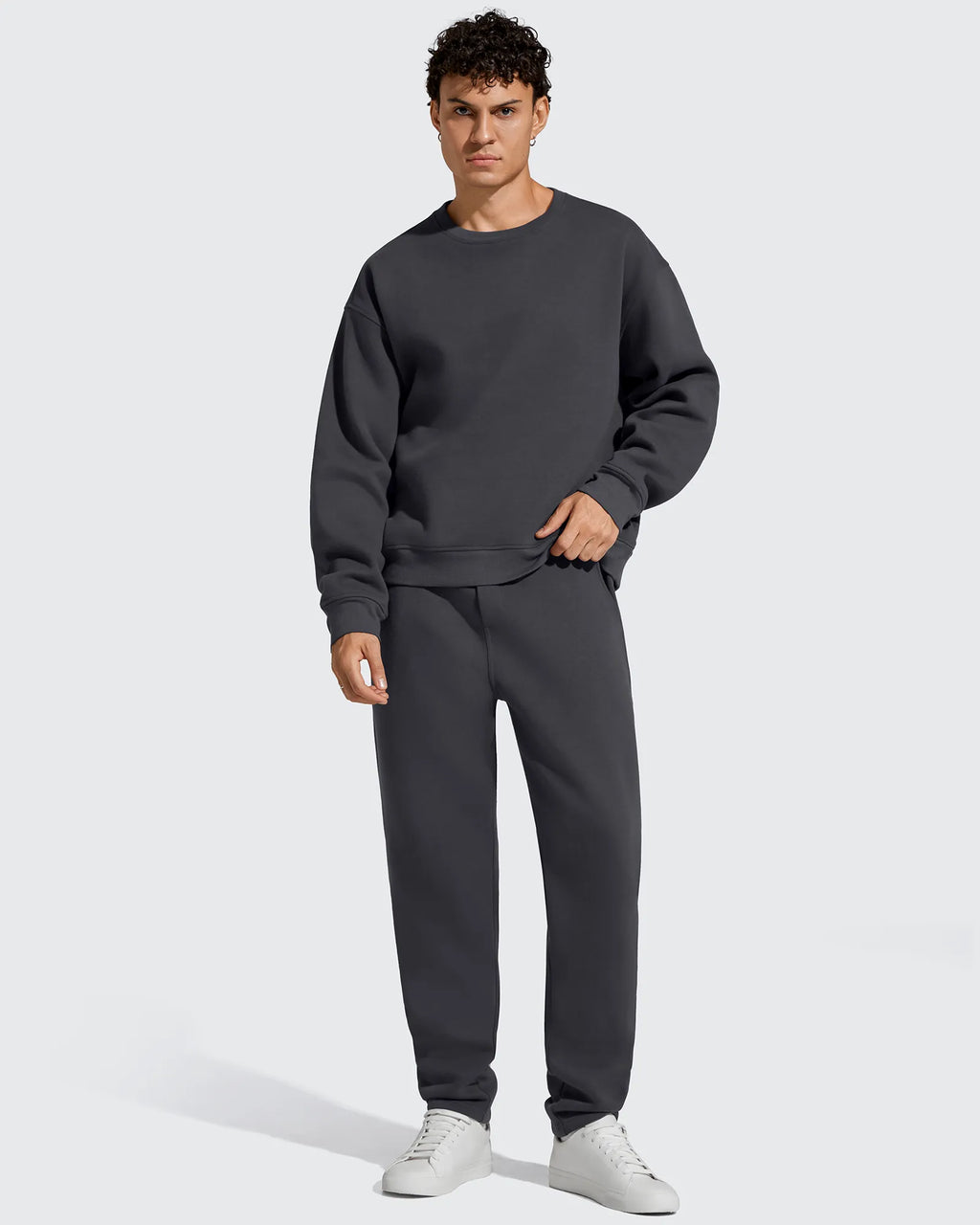 Flurrylux Men's Fleece-Lined Drawstring Cotton Straight Leg Pants