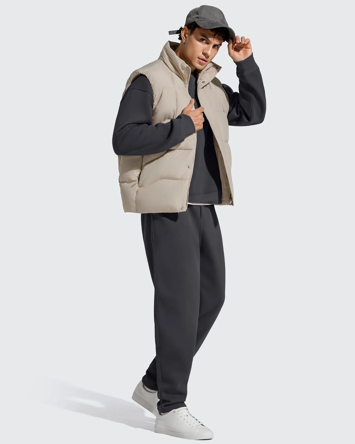 Flurrylux Men's Fleece-Lined Drawstring Cotton Straight Leg Pants
