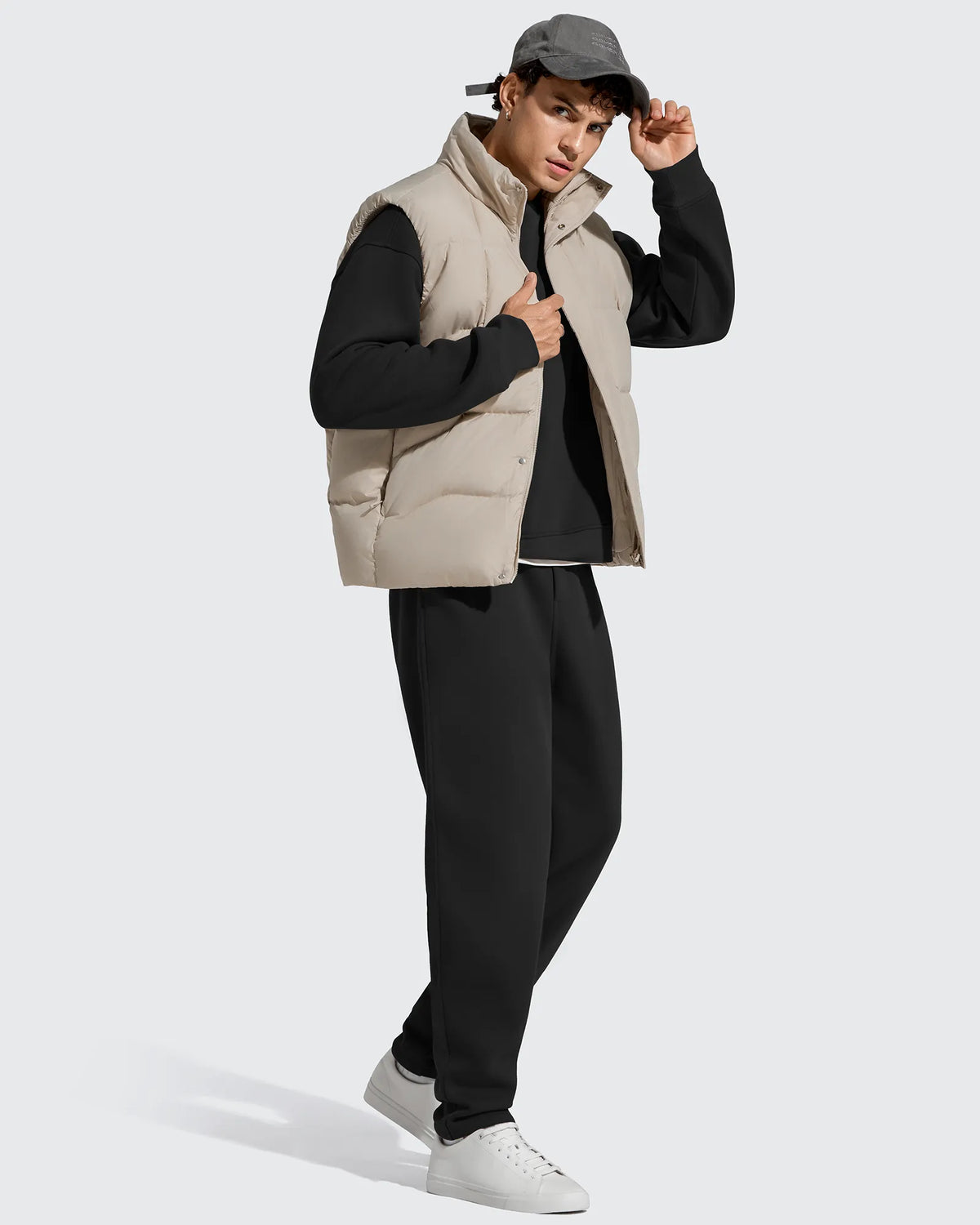 Flurrylux Men's Fleece-Lined Drawstring Cotton Straight Leg Pants