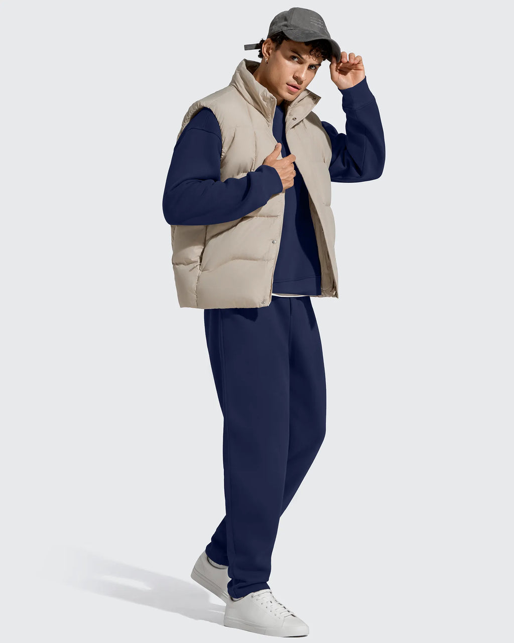 Flurrylux Men's Fleece-Lined Drawstring Cotton Straight Leg Pants
