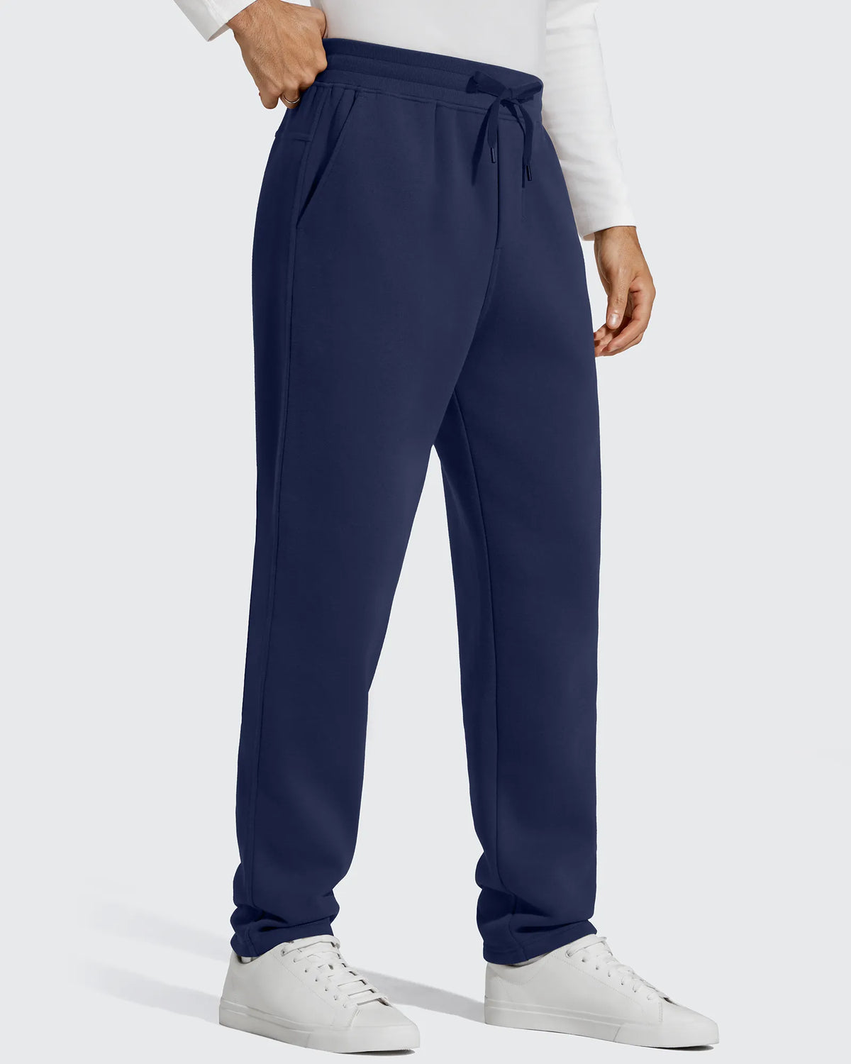 Flurrylux Men's Fleece-Lined Drawstring Cotton Straight Leg Pants