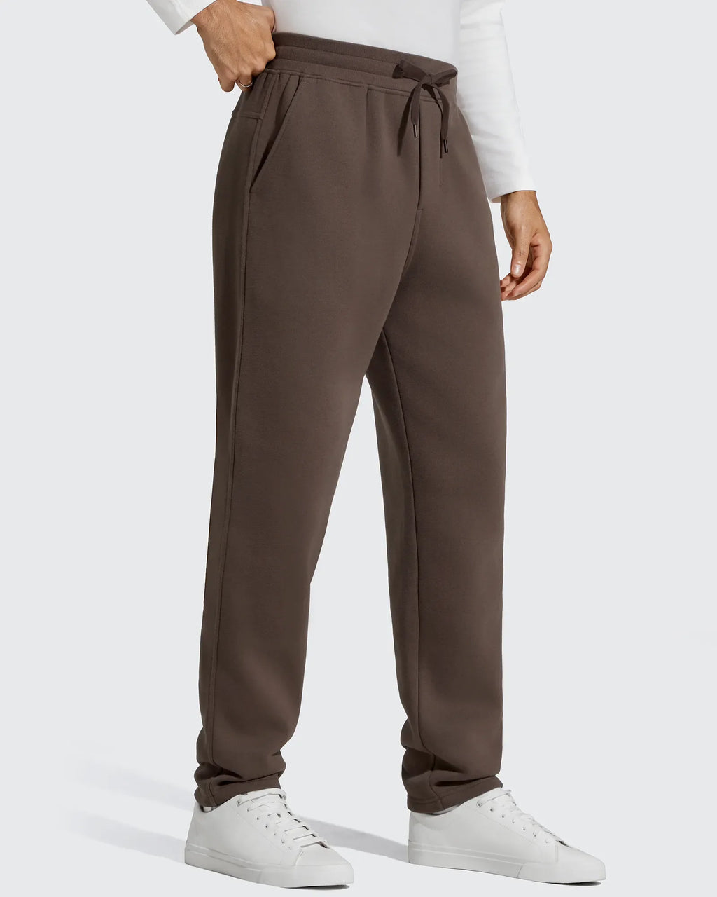 Flurrylux Men's Fleece-Lined Drawstring Cotton Straight Leg Pants