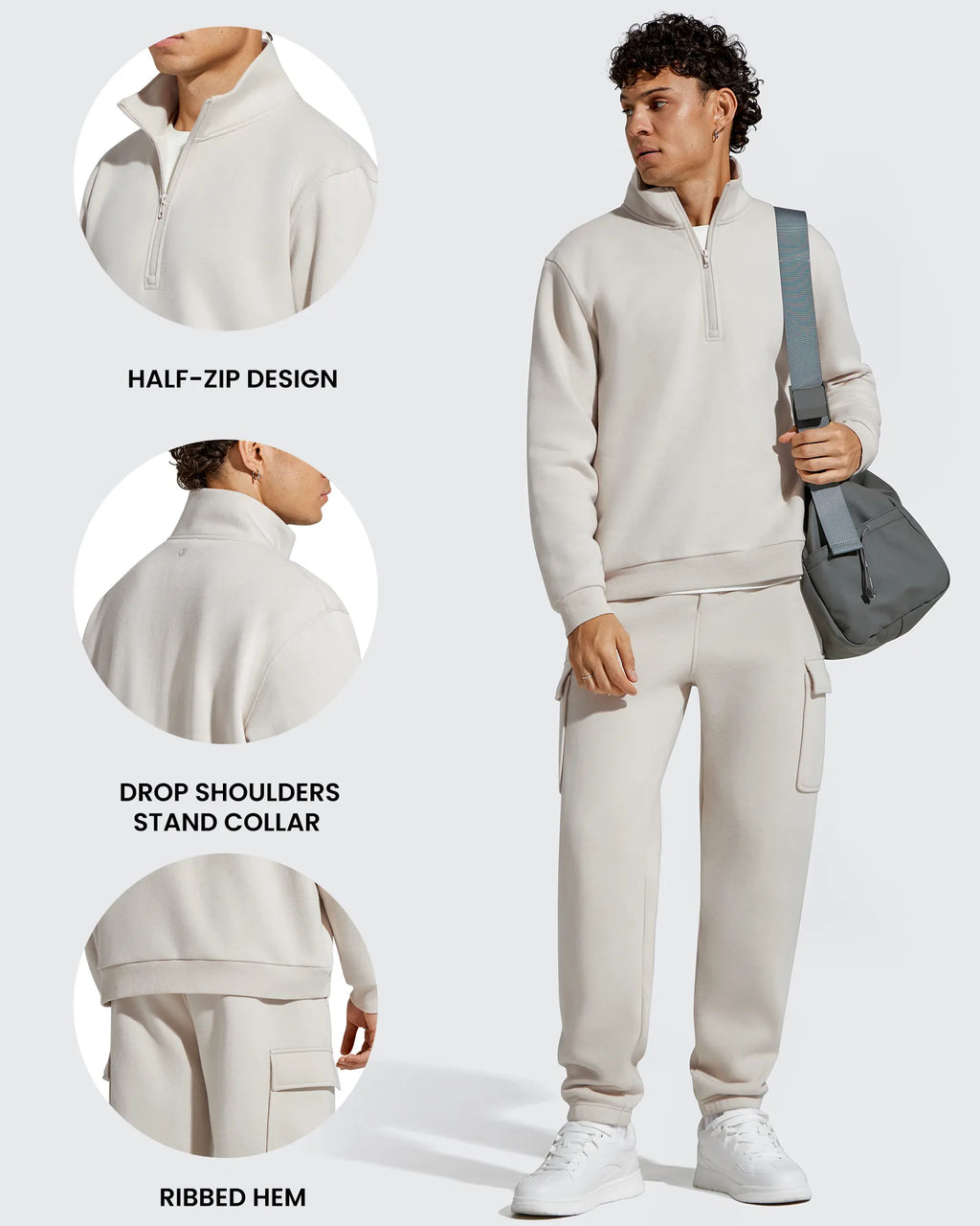 Flurrylux Men's Fleece Lined Half Zip Pullover Hoodies