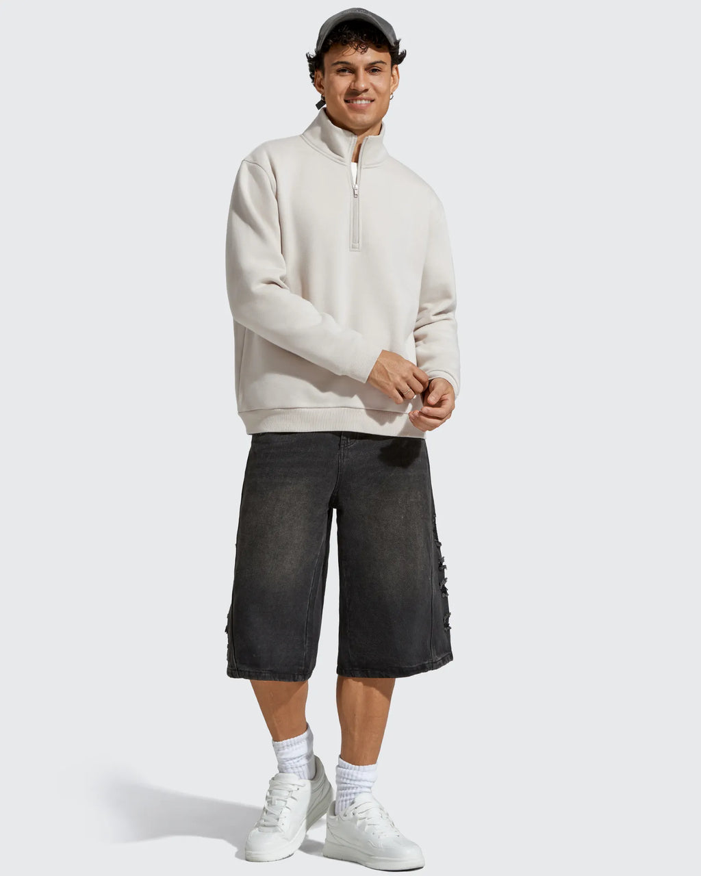 Flurrylux Men's Fleece Lined Half Zip Pullover Hoodies