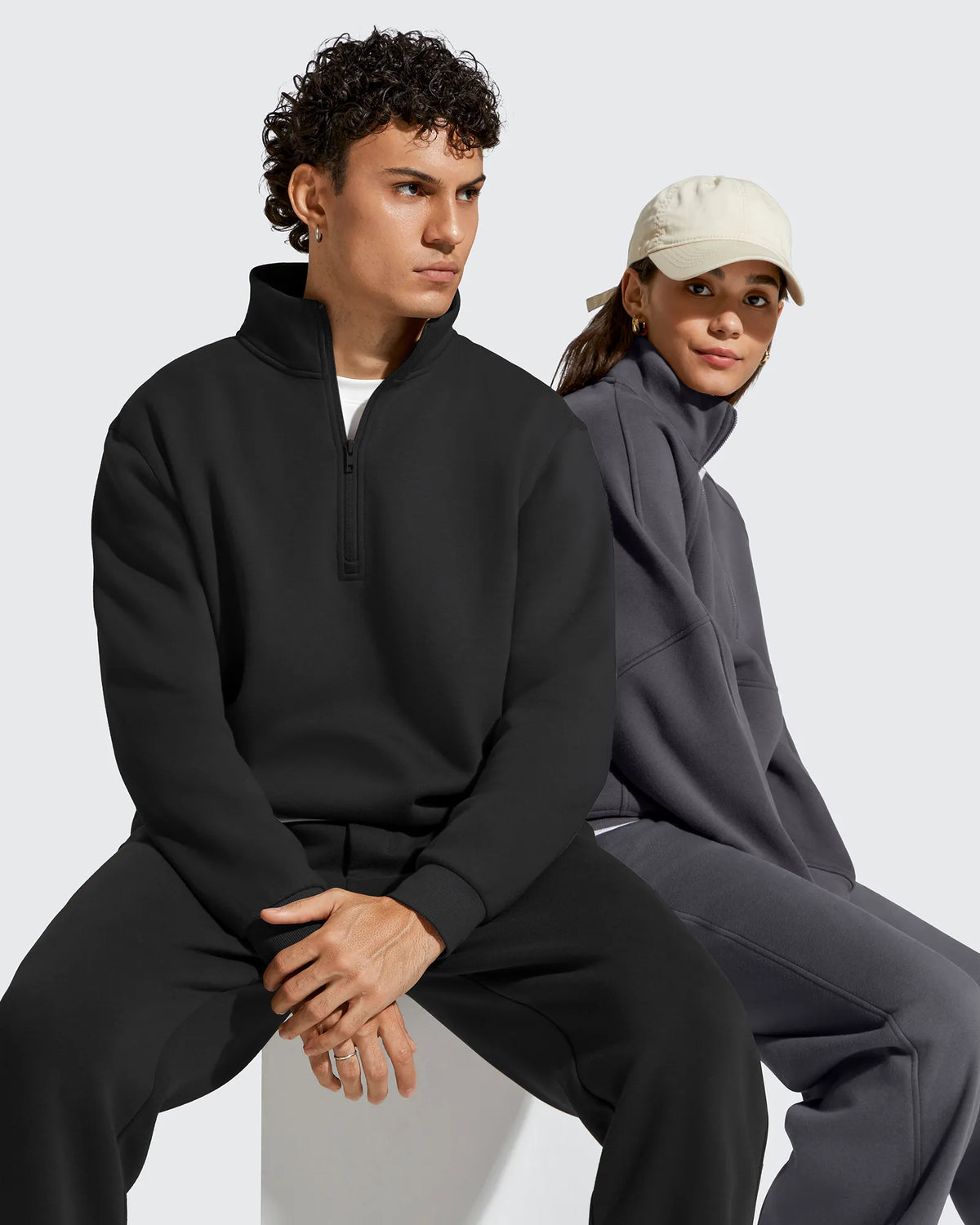 Flurrylux Men's Fleece Lined Half Zip Pullover Hoodies